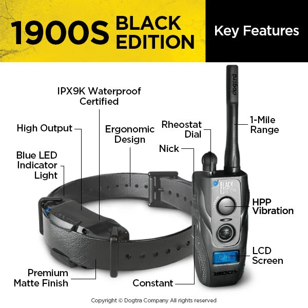 Dogtra - 1900S Black Edition - 1 Mile - Remote Training Collar 3 Dogtra - 1900S Black Edition - 1 Mile - Remote Training Collar - Image 3