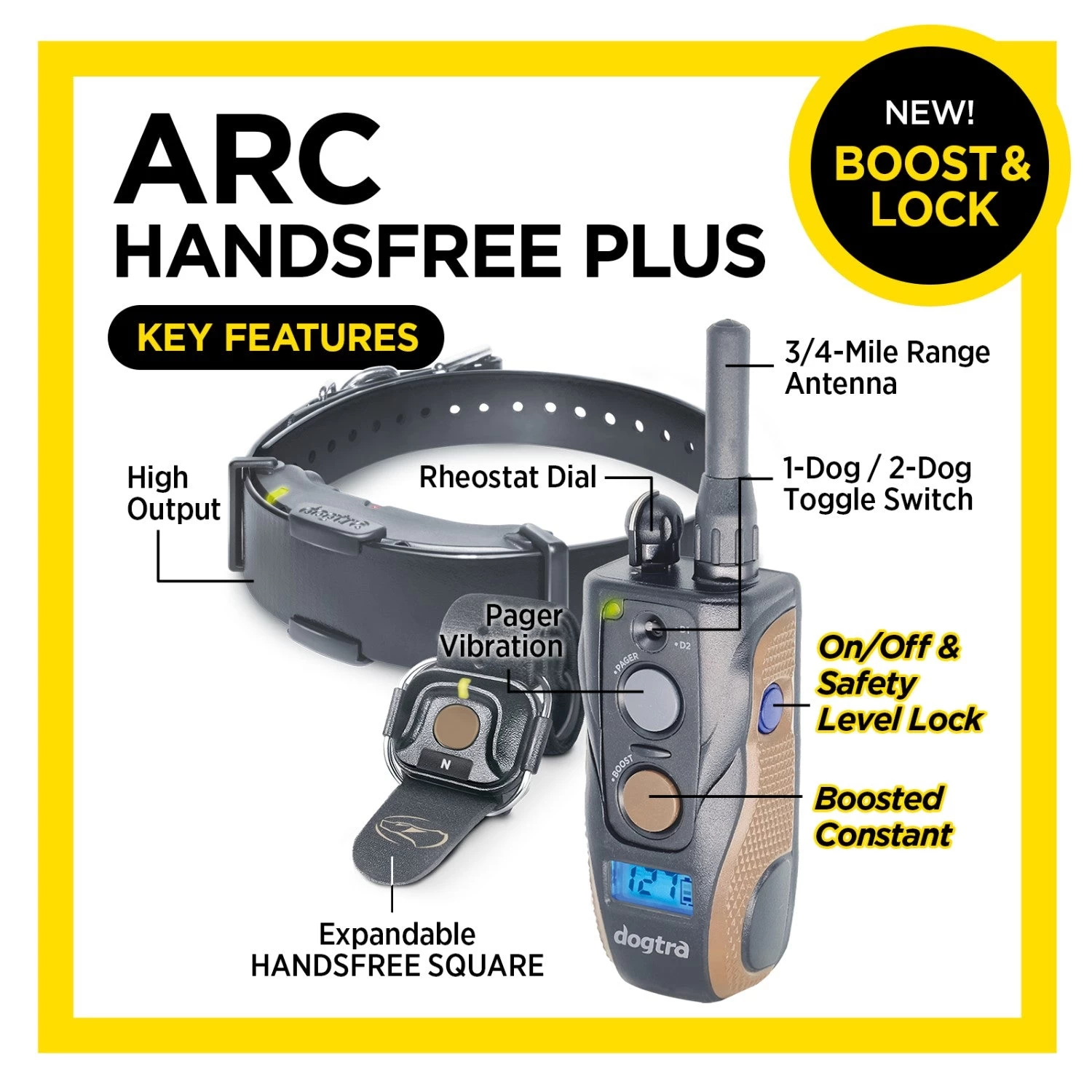 Dogtra - ARC Handsfree Plus Boost & Lock - 3/4 Mile - Remote Training Collar 3 Dogtra - ARC Handsfree Plus Boost & Lock - 3/4 Mile - Remote Training Collar - Image 3