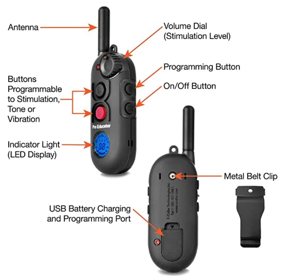 Pro Educator PE-903 Remote Dog Training Collar Black By E-Collar Technologies 2 Pro Educator PE-903 Remote Dog Training Collar Black By E-Collar Technologies - Image 2