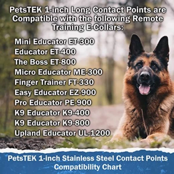PetsTEK - Contact Points 1" - Compatible With E-Collar Technologies 2 PetsTEK - Contact Points 1" - Compatible With E-Collar Technologies - Image 2