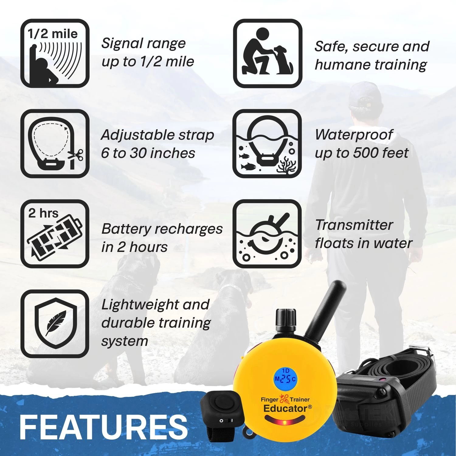 Finger Trainer FT-330 Remote Dog Training Collar By E-Collar Technologies 2 Finger Trainer FT-330 Remote Dog Training Collar By E-Collar Technologies - Image 2