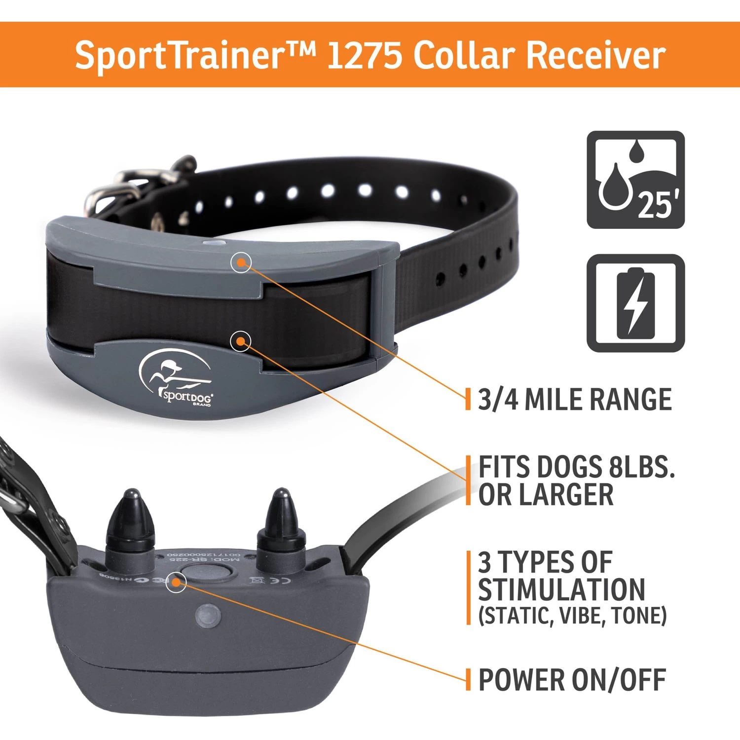 SportDOG - SD-1275 (Black) - SportTrainer 1275 - Black- 3/4 Mile - Remote Training Collar 2 SportDOG - SD-1275 (Black) - SportTrainer 1275 - Black- 3/4 Mile - Remote Training Collar - Image 2