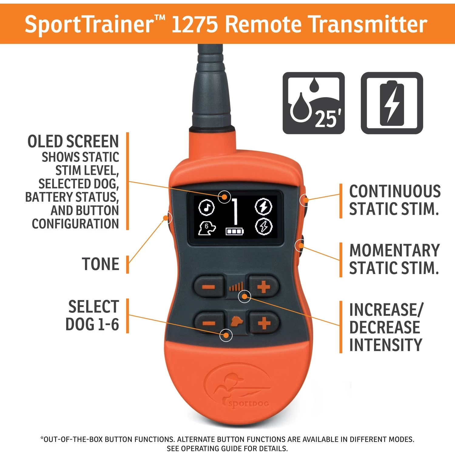 SportDOG - SD-1275E (Orange) - SportTrainer 1275 - 3/4 Mile - Remote Training Collar 3 SportDOG - SD-1275E (Orange) - SportTrainer 1275 - 3/4 Mile - Remote Training Collar - Image 3