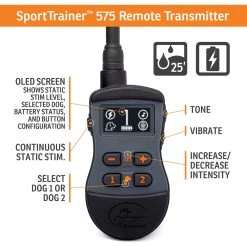 SportDOG - SD-575 (black) - SportTrainer 575 - Black - 500 Yards - Remote Training Collar 8 SportDOG - SD-575 (black) - SportTrainer 575 - Black - 500 Yards - Remote Training Collar -PetSafe Store sportdog sd 575 black sporttrainer remote training collar transmitter features