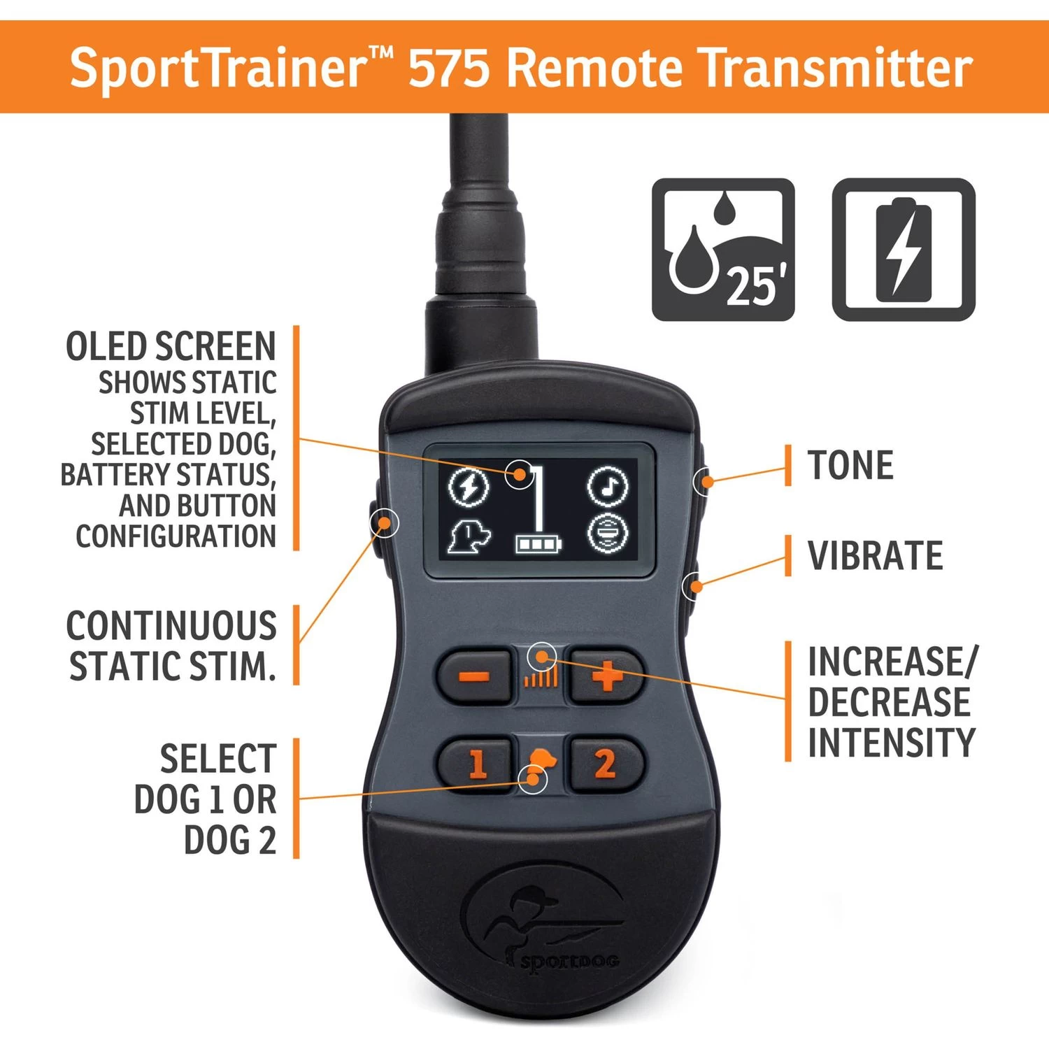 SportDOG - SD-575 (black) - SportTrainer 575 - Black - 500 Yards - Remote Training Collar 3 SportDOG - SD-575 (black) - SportTrainer 575 - Black - 500 Yards - Remote Training Collar - Image 3