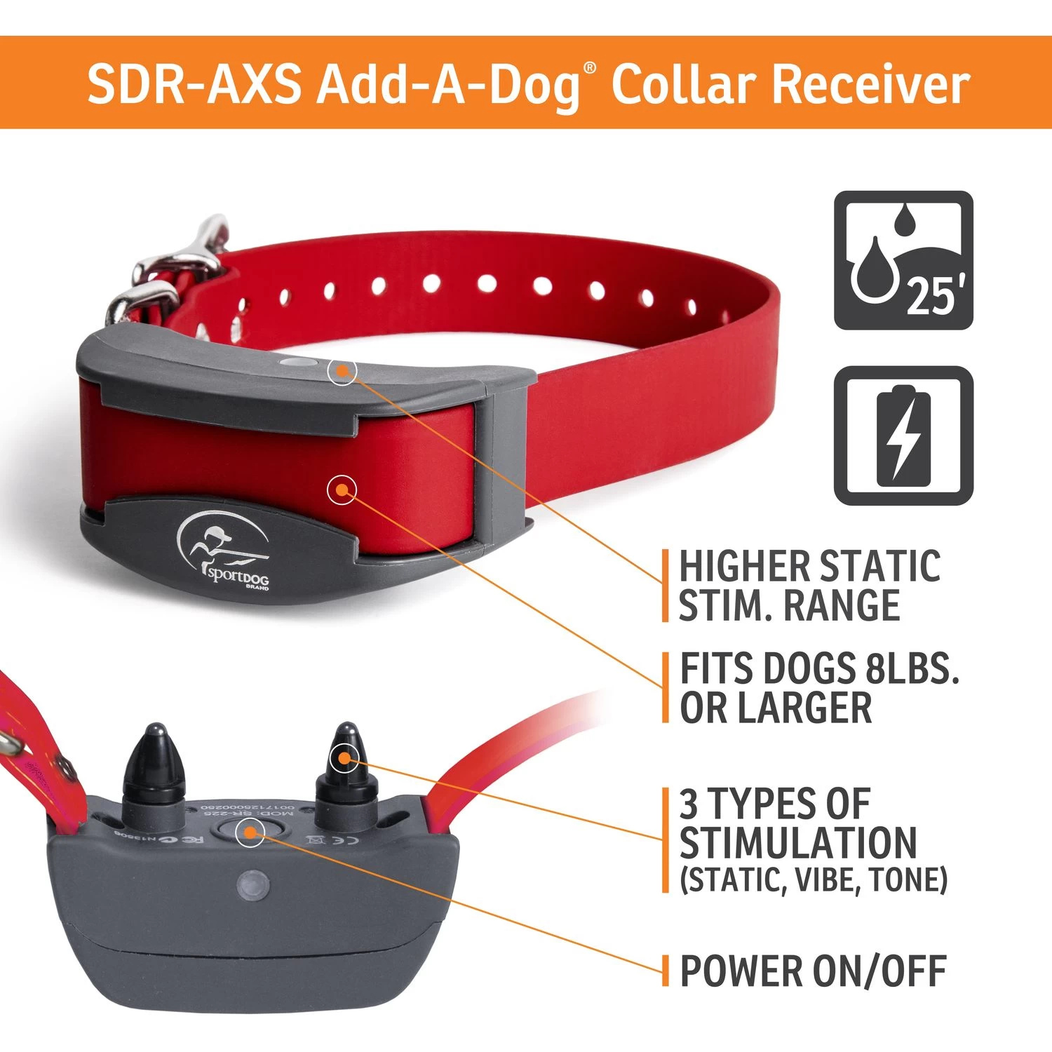 SportDOG - SDR-AXS - FIELDTRAINER 425XS ADD-A-DOG COLLAR - FOR STUBBORN DOGS - Additional Collar 2 SportDOG - SDR-AXS - FIELDTRAINER 425XS ADD-A-DOG COLLAR - FOR STUBBORN DOGS - Additional Collar - Image 2
